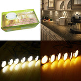AIBOO Verknüpfbare LED-Beleuchtung unter dem Schrank, 12 V, dimmbare Puck-Leuchten mit kabelloser HF-Fernbedienung, Wandstecker für stimmungsvolle Beleuchtung in der Küche, 6 Lichter